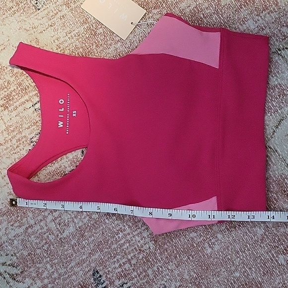 WILO Racerback Ribbed Pink Sports Bra Removeable Pads - Size XS - Picture 7 of 10
